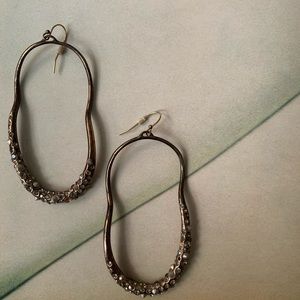 Alexis Bittar Organic Hoop Earrings Crystals Spike